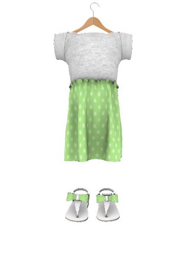 *~. Cute Baby .~*  Rosa Dress peas Green light