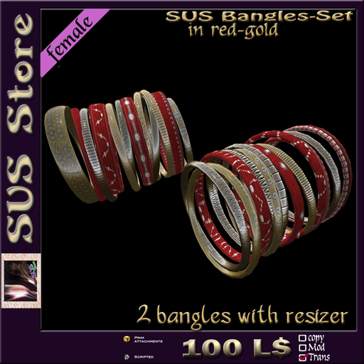SUS Bangles (red-gold) boxed