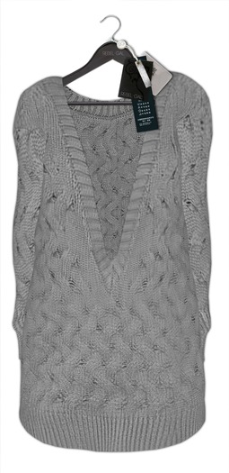 Rebel Gal :: Dropout Cable Sweater/Grey.