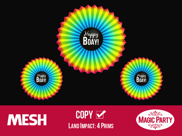 Birthday - Happy Bday! Paper Fans