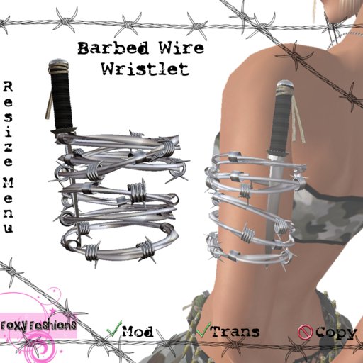 ::Foxy Fashions:: Barbed Wire Wristlet