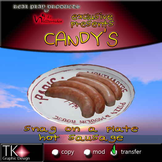Second Life Marketplace CANDYs * SNAG ON A PLATE HOT sausage