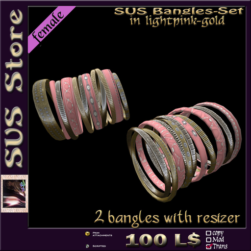 SUS Bangles (lightpink-gold) boxed