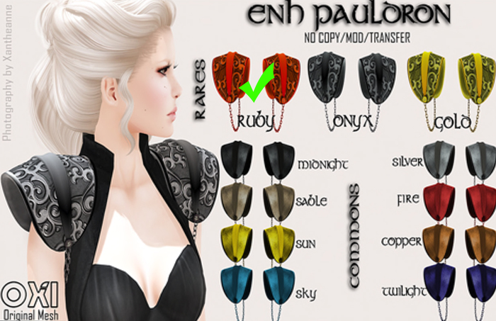 ::OXI:: Enh Pauldron Ruby RARE