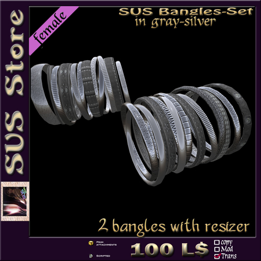 SUS Bangles (gray-silver) boxed