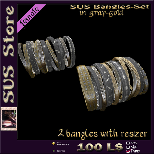 SUS Bangles (gray-gold) boxed