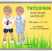 TOTSIPOP! Blue Plaid Easter set TODDLER