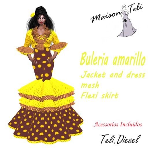 Flamenco dress buleria amarillo