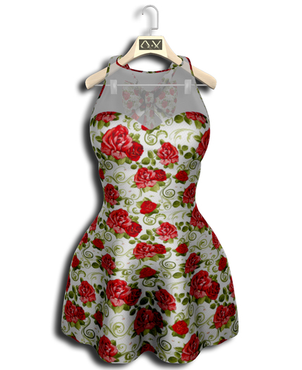 .:Vitrimi Crossed Back Sheer Dress Roses