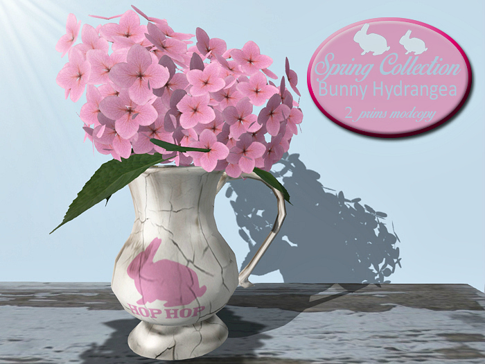 Pink Hydrangea Easter Spring Arrangement - 2 prims