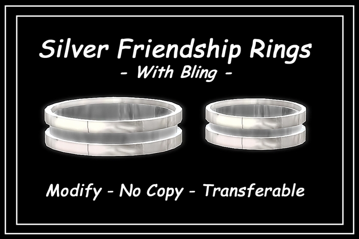 Silver Friendship Rings (With Bling) boxed