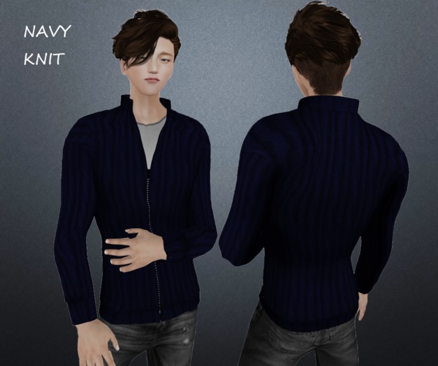 Newcore)KNIT NAVY