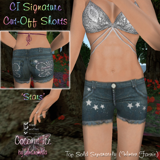 Coconut Ice ~ CI Signature Cut-Off Shorts (Stars)
