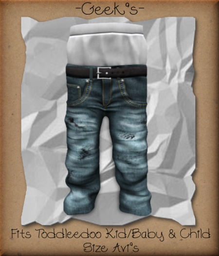 -Geek's- Oil Stain Blue Jeans