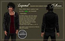 MESH Mens Legend Black Leather Coat