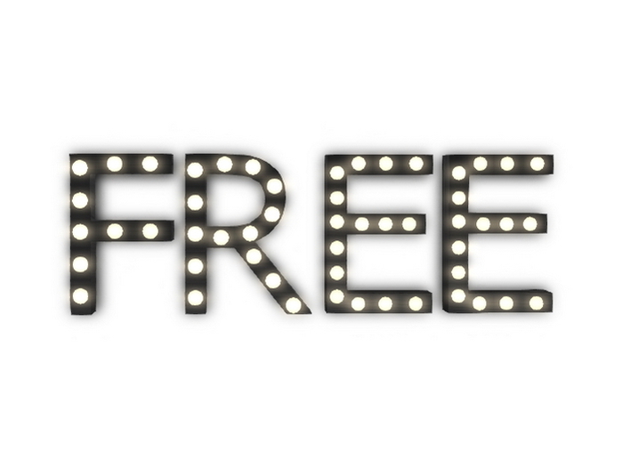 [Px] "FREE" Illuminated Light Bulbs Sign