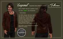 MESH Mens Legend Brown Leather Coat