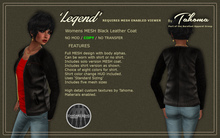 MESH Womens Legend Black Leather Coat