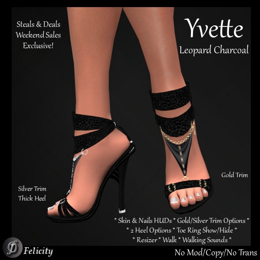 SALE! *Felicity* Yvette Stilettos - Leopard Charcoal High Heels Stilettos (Shoes with 2 Heel Sizes)