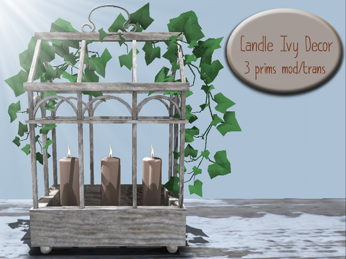 Candle Ivy Decor Mesh (mod/trans) 3 prims