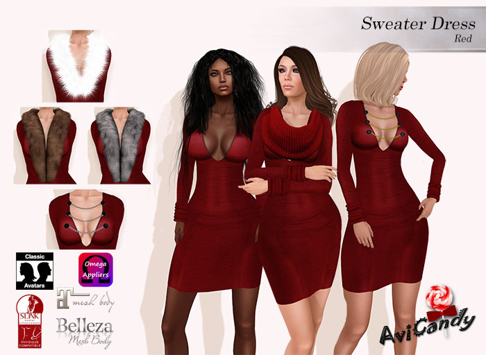 AVICANDY Sweater dress - Red