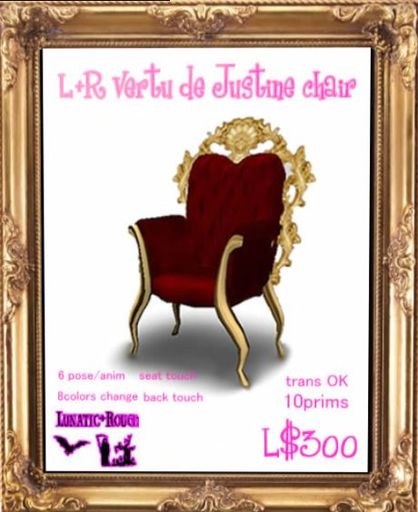 L+R Vertu de Justine  gochic Rococo chair