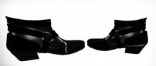 Mens Short Boot Black all shine