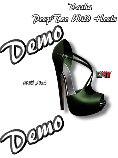 DEMO - R.F. - Dasha - Green - PeepToe Wild Heels - Box