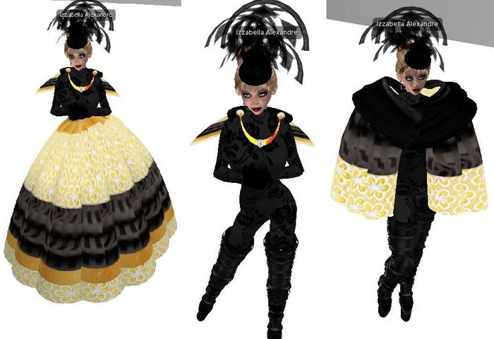 Izza Yellow Black Dress 207