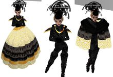 Izza Yellow Black Dress 207