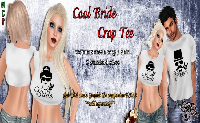 {Ms. B. Designs} Cool Bride Crop Tee Boxed