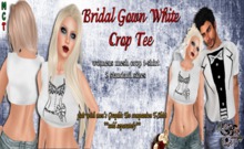 {Ms. B. Designs} Bridal Gown White Crop Tee
