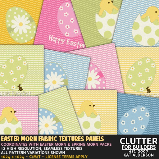 CLUTTER - Easter Morn Fabric Textures Panels - 12PK