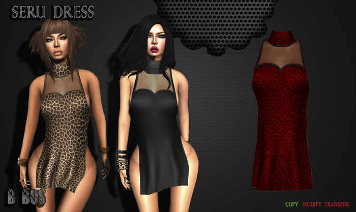 B BOS -Seru Dress-Leopard Red-