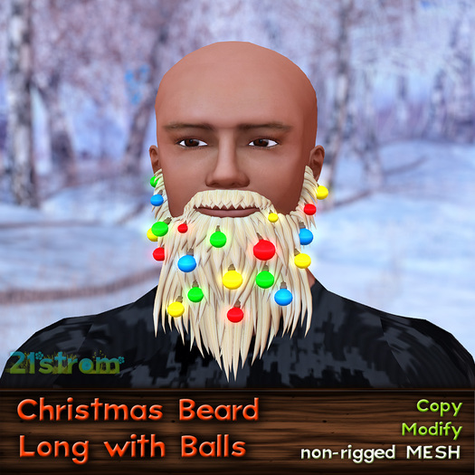 Mesh Christmas Long Beard with Balls DEMO