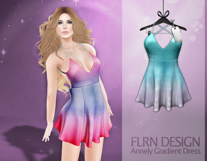 [FLRN] Annely Gradient Dress Blue&Purple