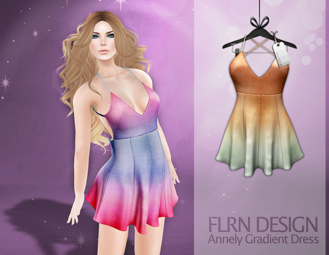 [FLRN] Annely Gradient Dress Orange&Cream