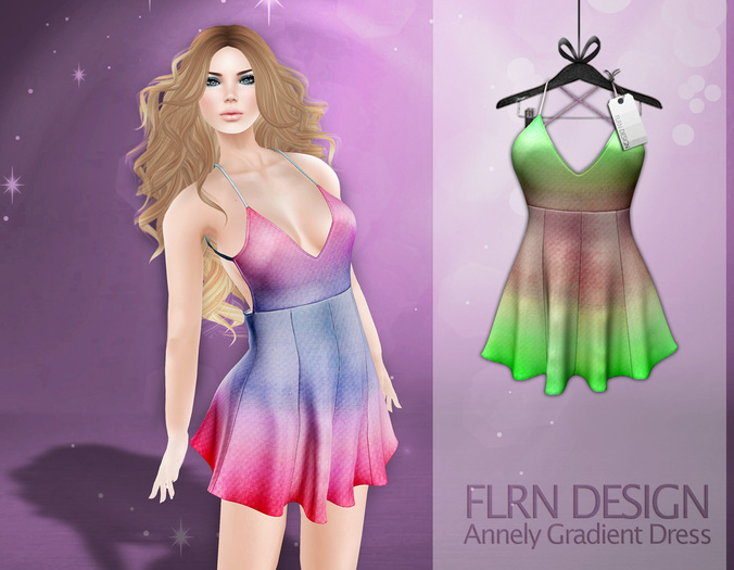 [FLRN] Annely Gradient Dress Green&Bordeaux
