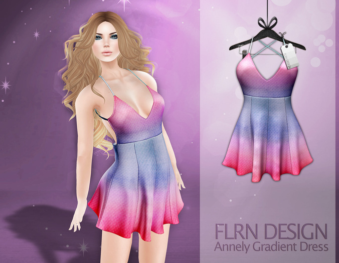 [FLRN] Annely Gradient Dress Pink&Navy