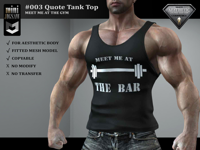 [ mJ ] #003 Quote Tank Top - I flexed and the sleeve fell off