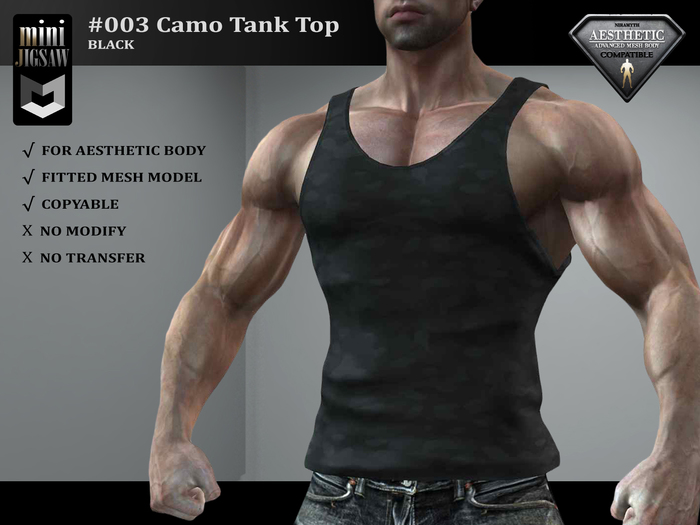 [ mJ ] #003 Camo Tank Top - Blue