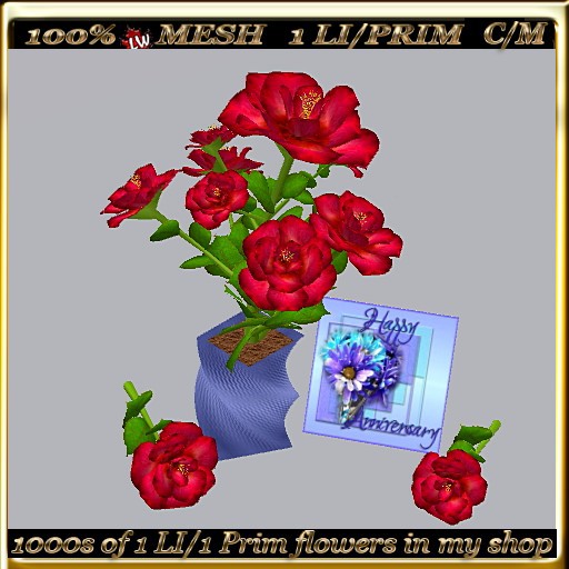 LW_ Happy Anniversary Roses + Card - 1 (1 LI / Prim)