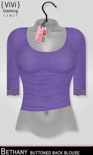 { ViVi } Bethany - Buttoned Back Blouse - Purple