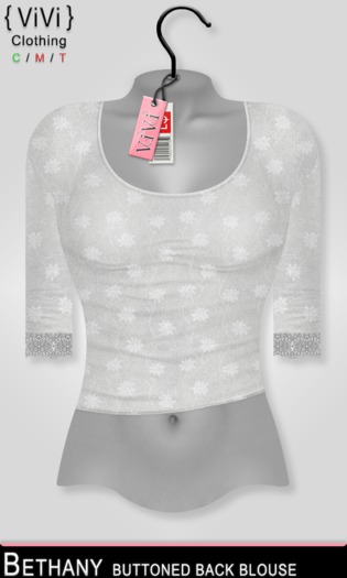 { ViVi } Bethany - Buttoned Back Blouse - Floral White