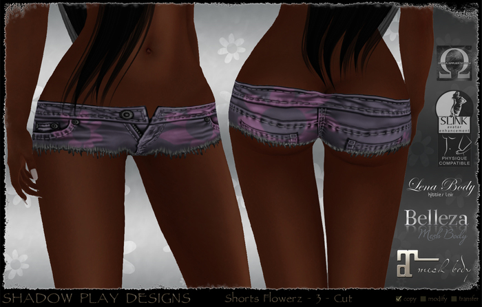 Unbuttoned Shorts Flowerz - 3 - Cut 