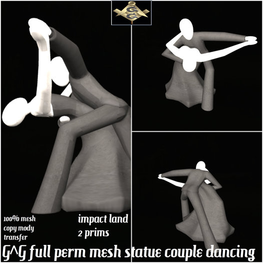 G^G full perm mesh statue couple dancing