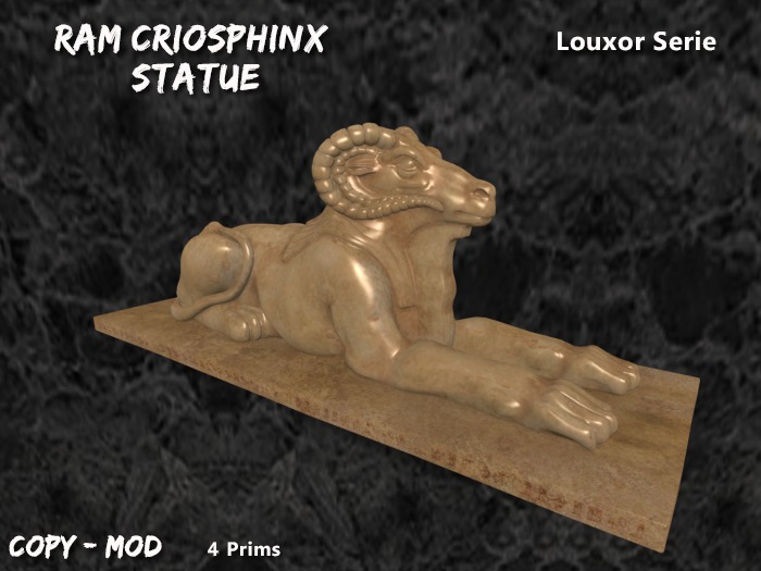 Ram Criosphinx Mesh Statue [Louxor Serie]