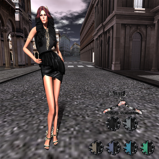 <S> Mesh Asymmetrical Peplum Dress With Hud