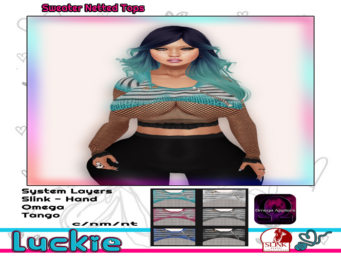 *Luckie* Sweater Netted Top (white)