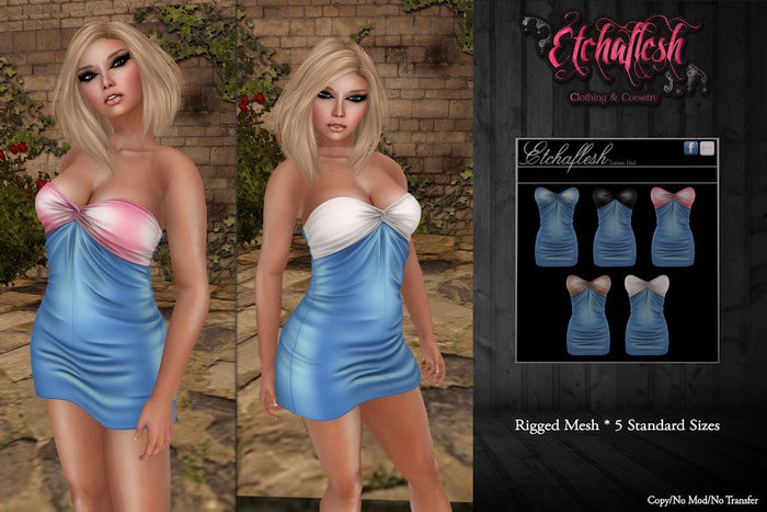 [Etchaflesh] Powderpuff Draped Dress W/ HUD